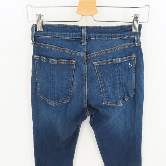 Rag & Bone Womens 25 Cate Mid Rise Ankle Skinny Dark Wash Blue Denim Jeans Pants - Picture 4 of 10